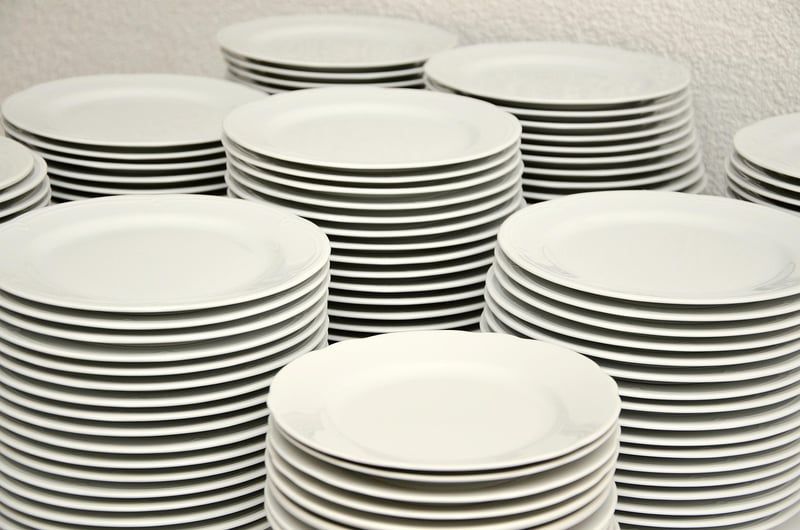 pile d'assiettes